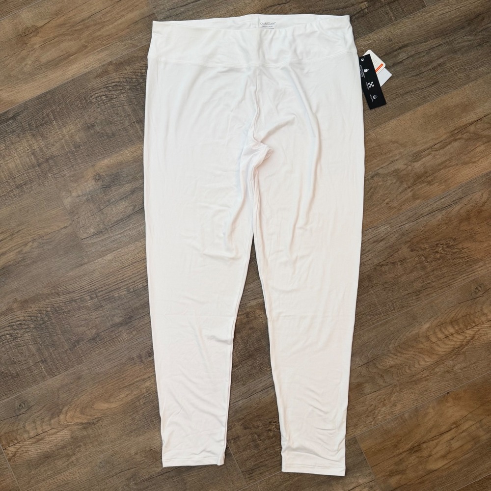 NEW Cuddl Duds Under Scrubs White Leggings Womens XL Antimicrobial Wicking Pants - Picture 2 of 5